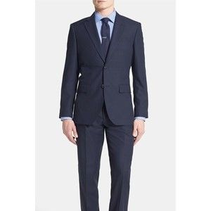 Rockin Sartorial Roma Navy Blue‎ Double Button Suit Lightweight NWT 42L, 36W